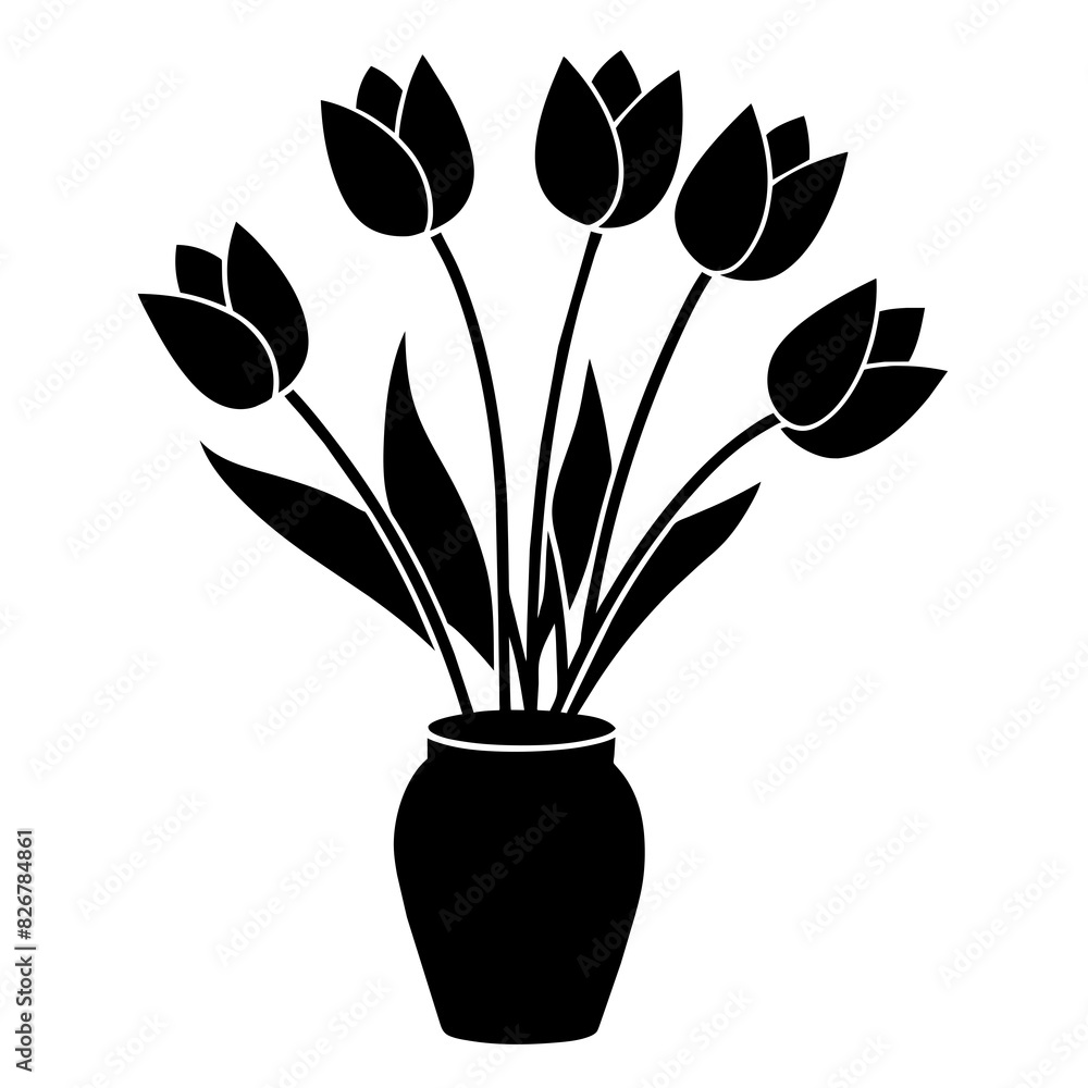 tulip flowers vector silhouette illustration tulip flowers vector silhouette illustration