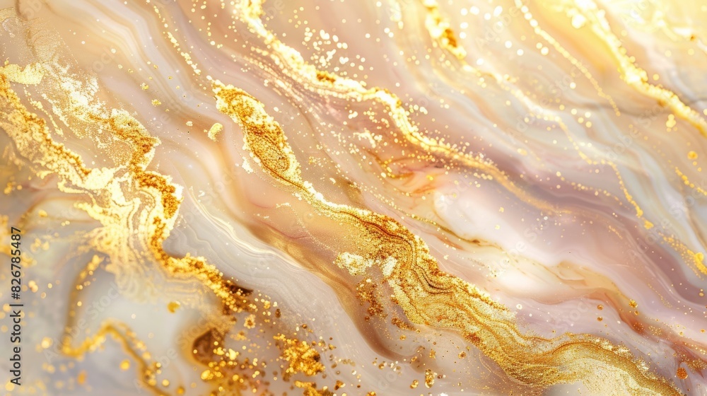 A gold and white swirl pattern with gold specks A gold and white swirl pattern with gold specks