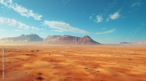 Landscape view of a desert landscape with distant mesas photo