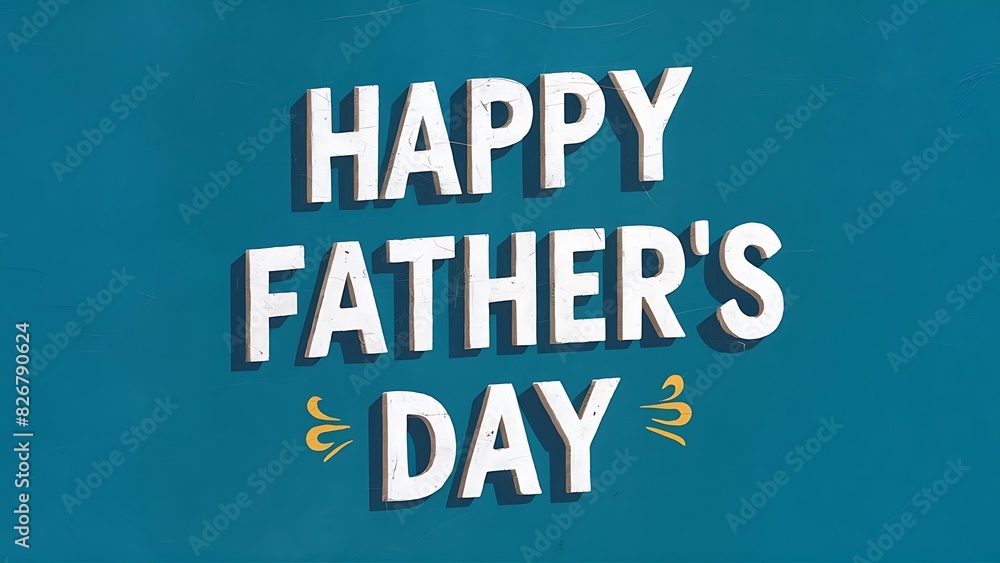 Fototapeta premium Happy Fathers Day (Motivational Quotes- Illustration-typography)