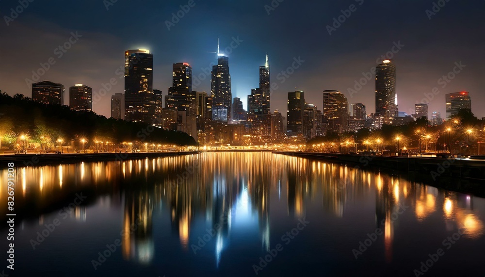 Fototapeta premium country skyline at night