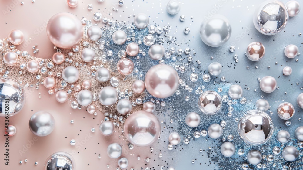 A bunch of shiny, colorful, and glittery balls are scattered all over the image A bunch of shiny, colorful, and glittery balls are scattered all over the image