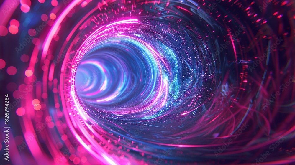 Dynamic Pink and Blue Neon Arches and Swirls on Black Background
Dynamic Pink and Blue Neon Arches and Swirls on Black Background