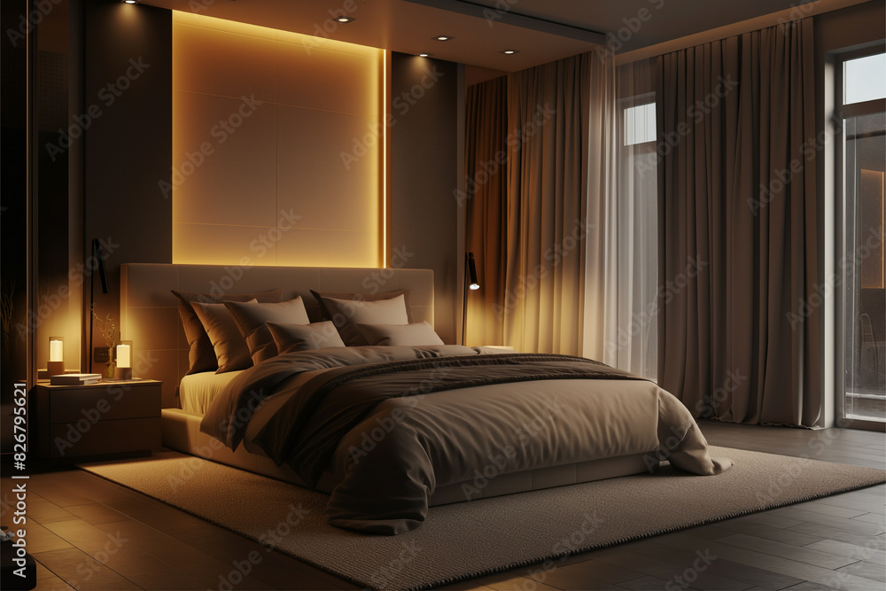 The room interior has a minimalist and modern design The room interior has a minimalist and modern design