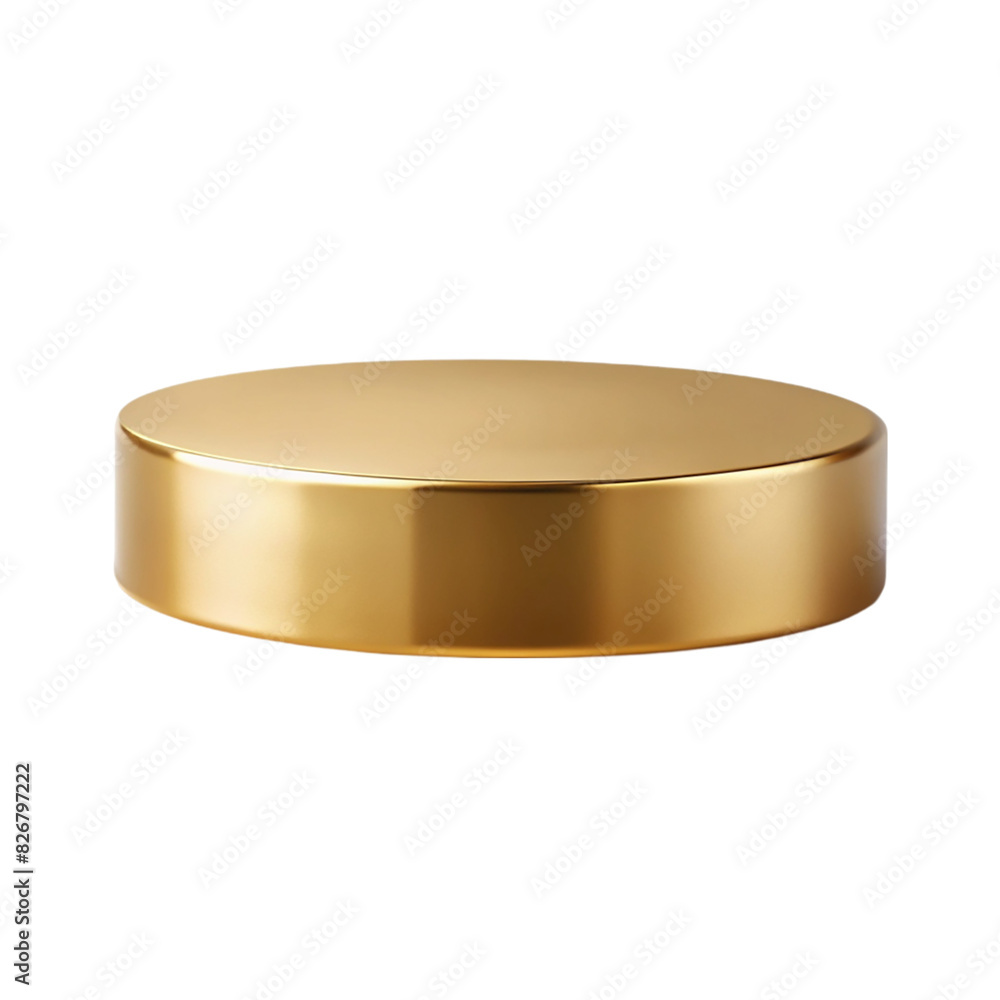 Shiny gold round pedestal display Isolated on transparent background Shiny gold round pedestal display Isolated on transparent background