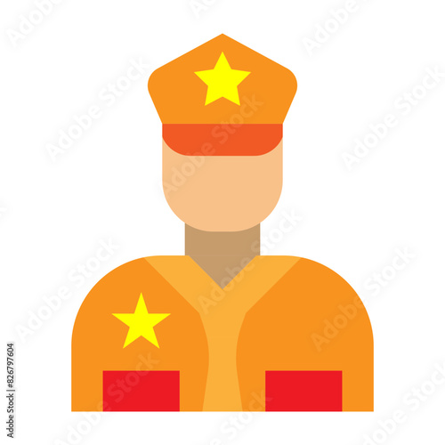0Police officer Flat Icon Design