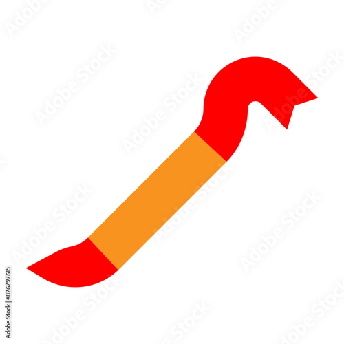 Crowbar Flat Icon Design