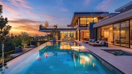 Contemporary house with pool © sania
