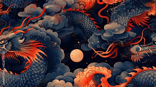 clasic chinese pattern, dragons photo