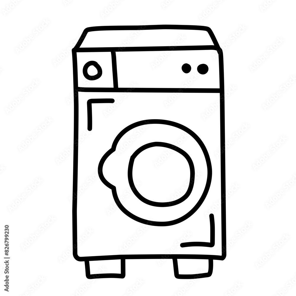 washing machine doodle icon washing machine doodle icon