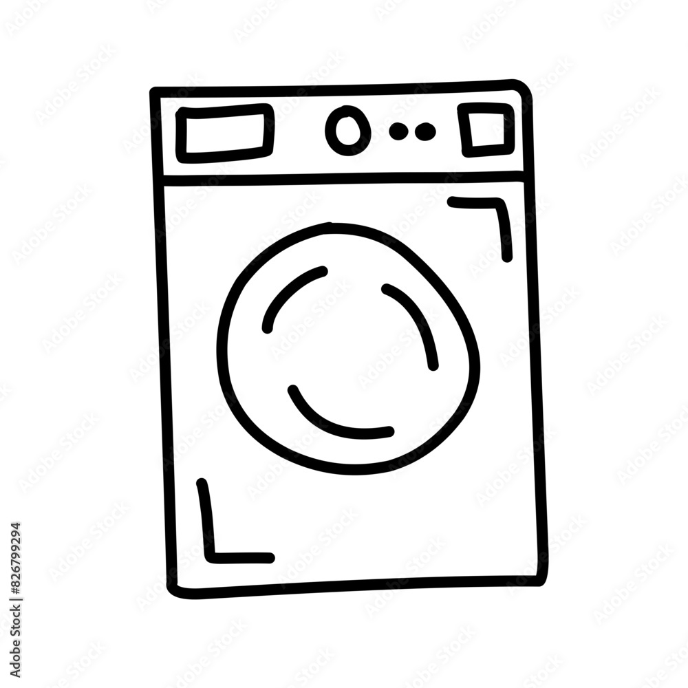 washing machine doodle icon