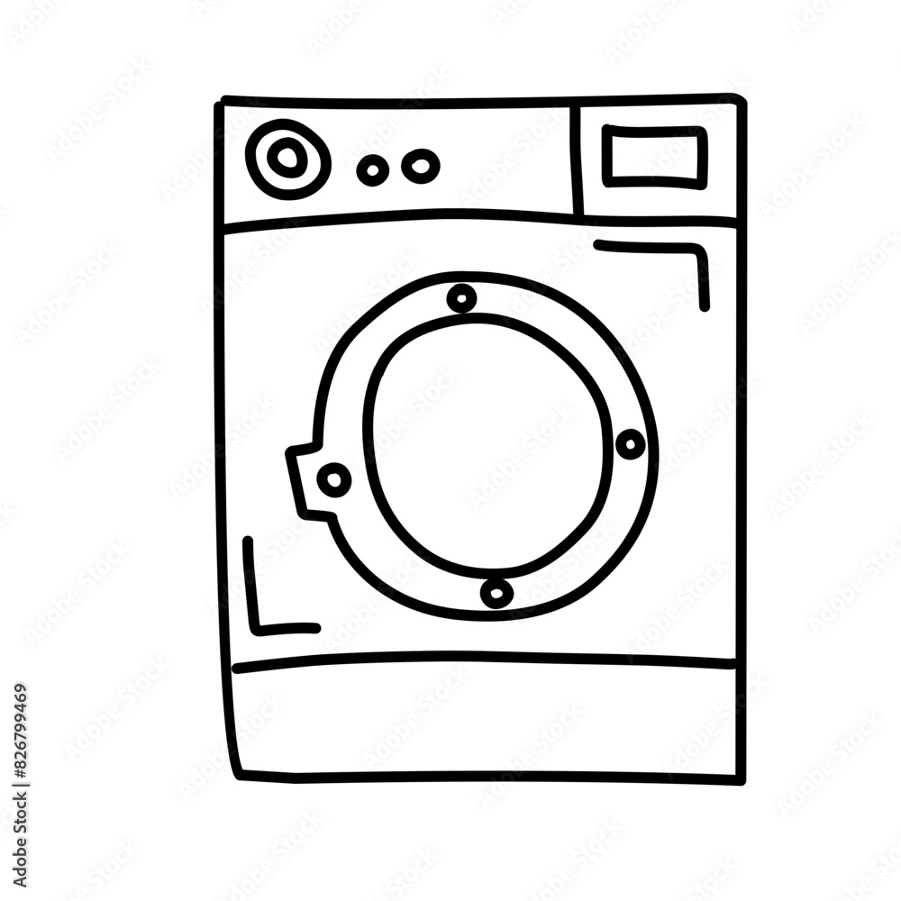 washing machine doodle icon washing machine doodle icon