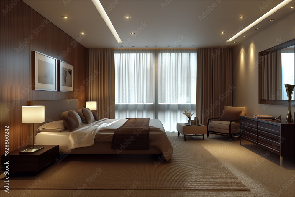 The room interior has a minimalist and modern design The room interior has a minimalist and modern design