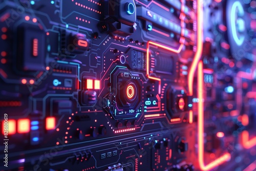 Detailed image of a futuristic science fiction panel with intricate designs
