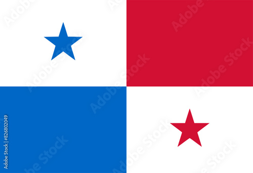 The flag of Panama. Flag icon. Standard color.	 photo