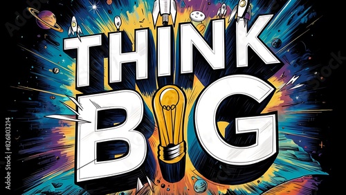 think big (Motivational Quotes- Illustration-typography)