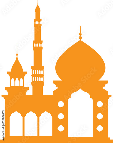 Mosque silhouette shape illustration