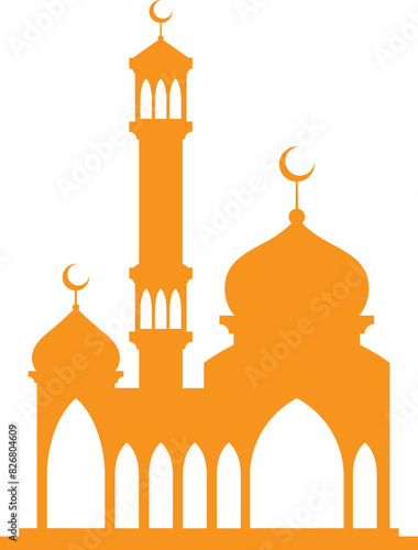 Mosque silhouette shape illustration