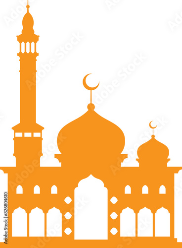 Mosque silhouette shape illustration