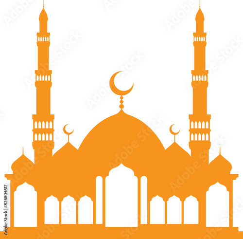 Mosque silhouette shape illustration