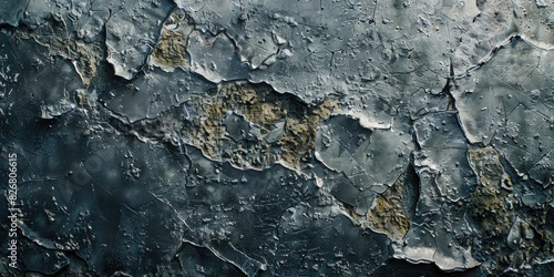 Aged metal surface with peeling paint