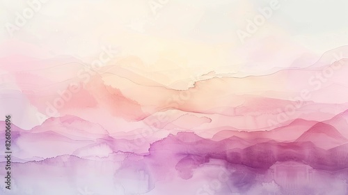 Ethereal pastel hues merge seamlessly, creating a soft and dreamy abstract watercolor landscape