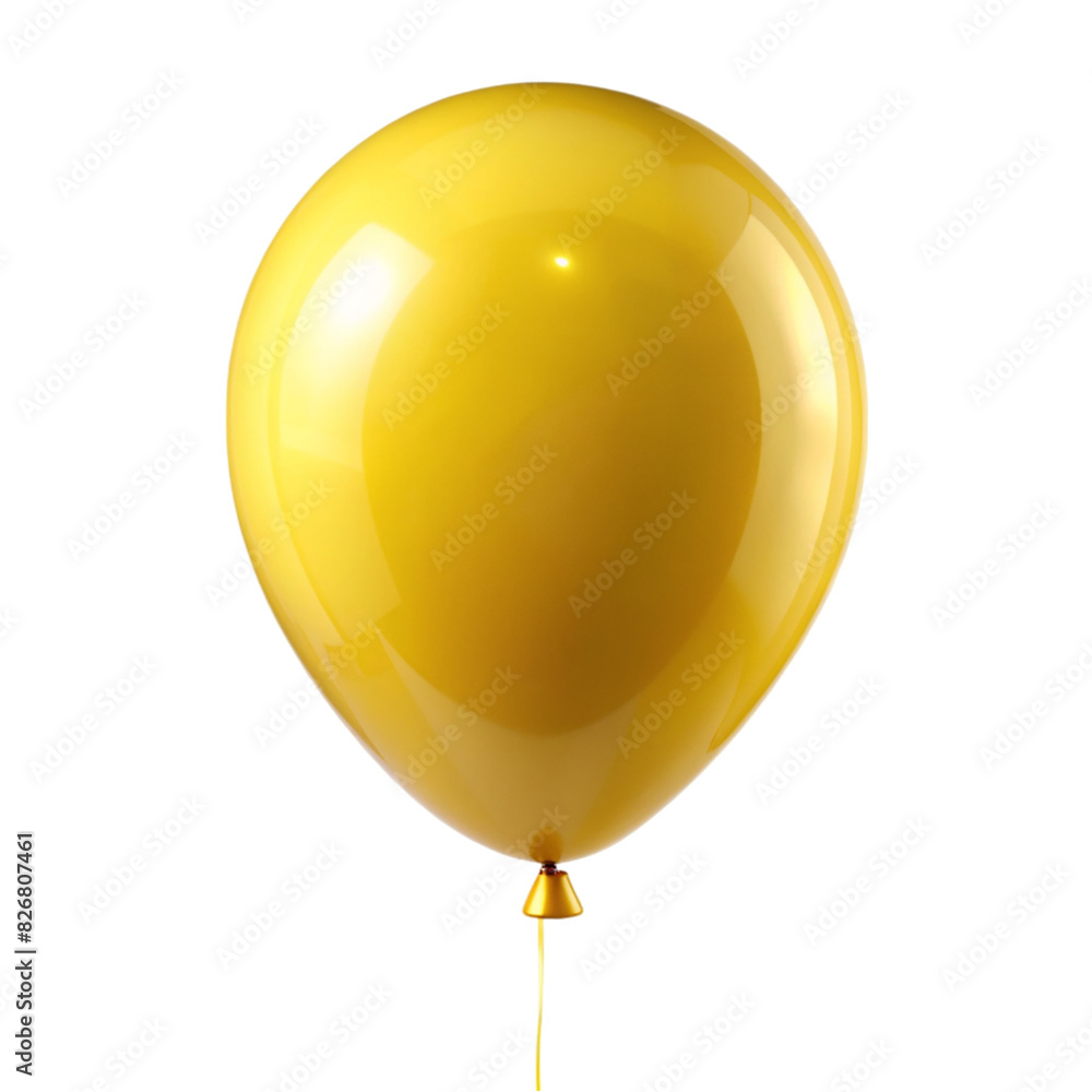 Yellow helium balloon Isolated on transparent background Yellow helium balloon Isolated on transparent background
