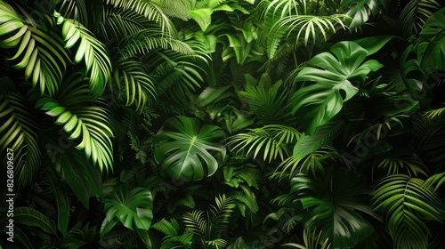 Lush green jungle foliage for nature lovers