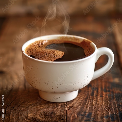 a cup of rich dark coffee without sugar that taste really bitter  photo