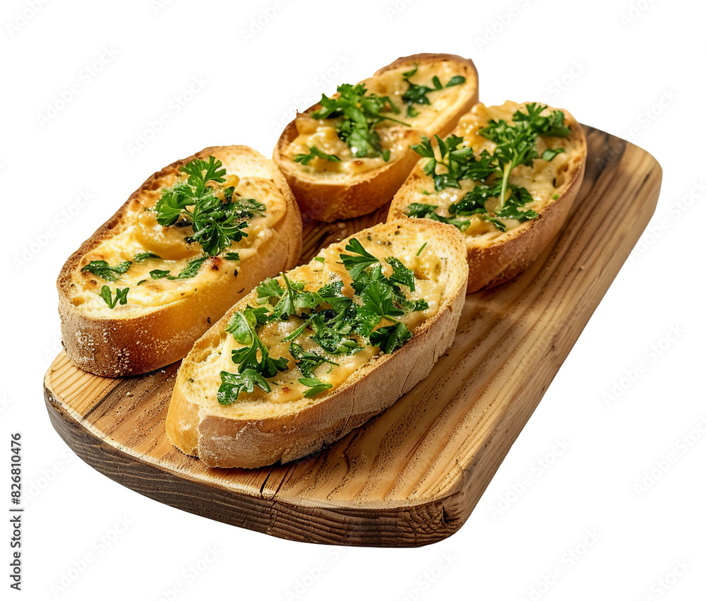 Garlic bread isolated on transparent background Garlic bread isolated on transparent background