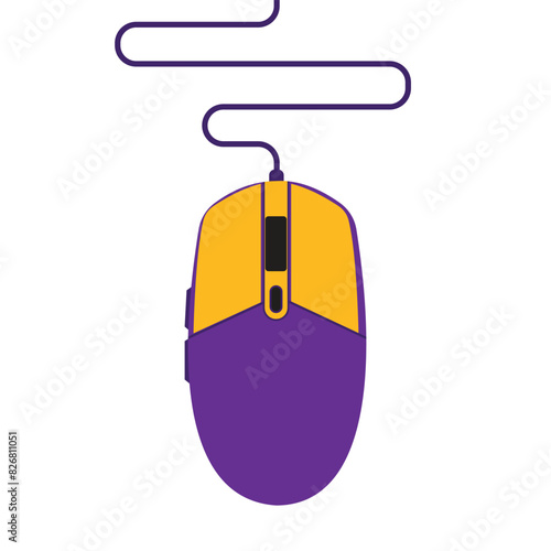 Illustration of  gaming mouse. Wired and wireless mouse, computer mouse logos and icons