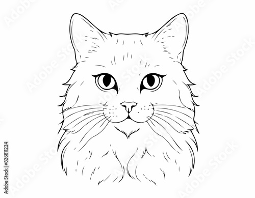 cute pet cat character doodle animal face draw paw cartoon