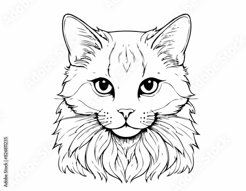 cute pet cat character doodle animal face draw paw cartoon