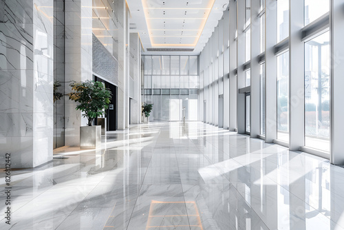 Empty urban business office lobby