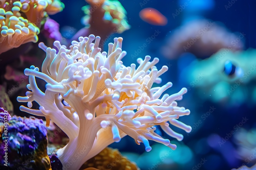 Vibrant Coral Reef Ecosystem Thriving in Tropical Ocean Waters