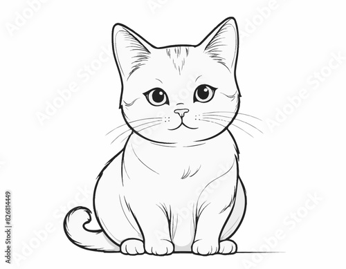 cute pet cat character doodle animal face draw paw cartoon