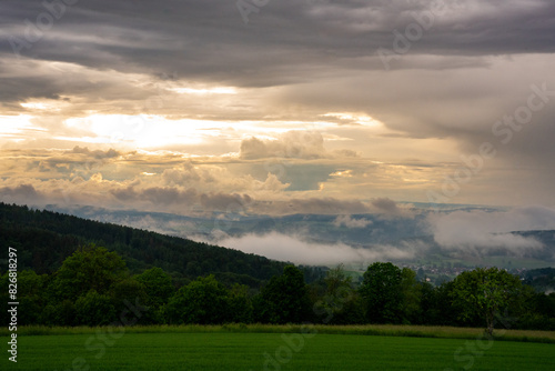 rhön, landscape, clouds, fog, field, storm, weather, landscape, nature, weather forecast, weather report, wallpaper © aBSicht
