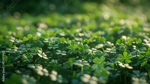 Fresh view of a field of green clover