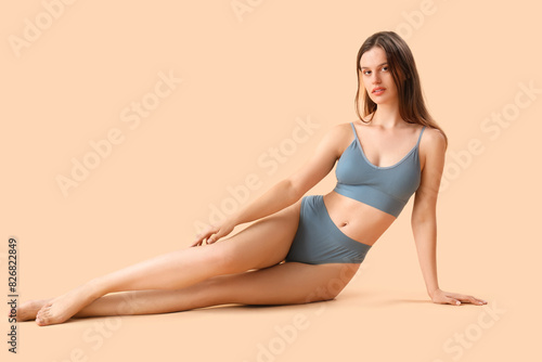 Beautiful woman in underwea...