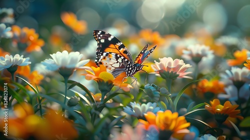 Fresh view of a butterfly garden in full bloom photo