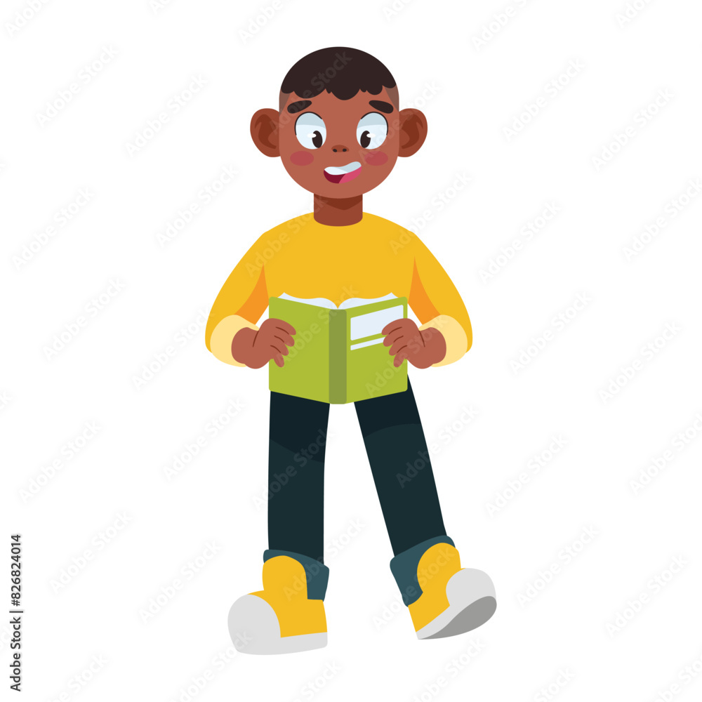 reader boy holding book