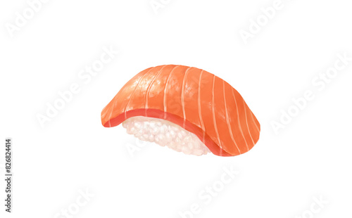 サーモンの手描きイラスト JapaneseFood Sushi 