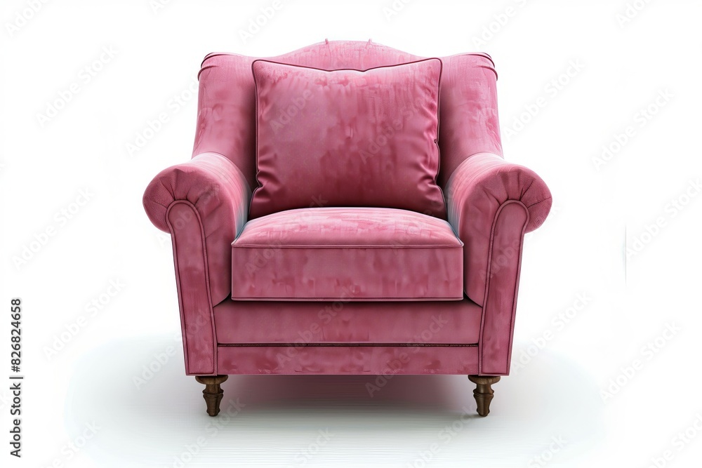 Pink armchair isolated on white background Pink armchair isolated on white background