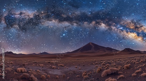Amazing view of the night sky full of stars with a mountain range in the distance.