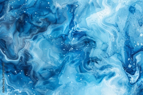 Blue and white marble texture with keywords related to water and art photo