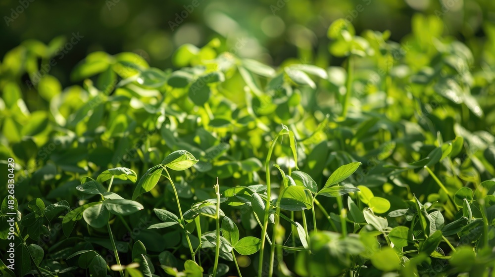 Green peas background A dense growth of green pea plants under the sunlight Green peas background A dense growth of green pea plants under the sunlight