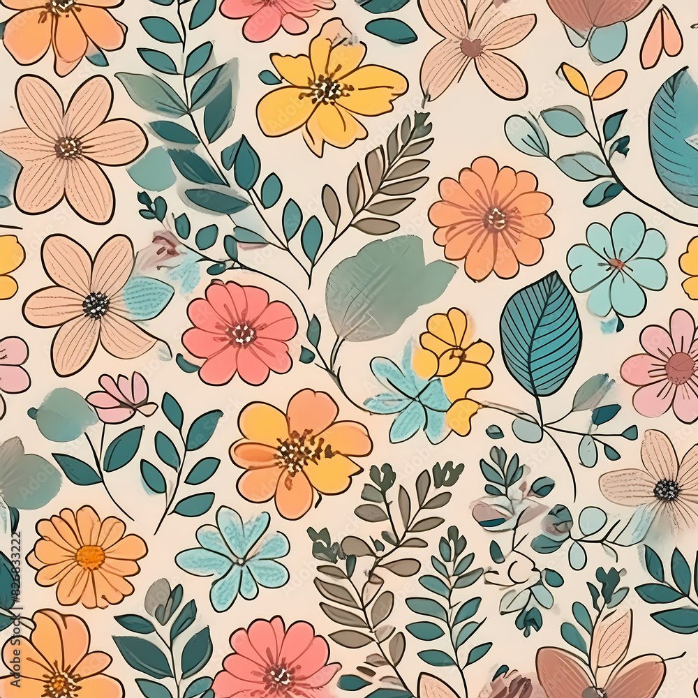 seamless pattern with flowers seamless pattern with flowers
