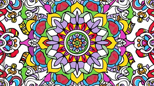 coloring page for adults  full page  mandala patterns  handwriiten  thick lines  vivid detail  vivid color 