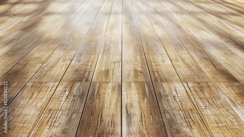 A wooden floor with a light brown color