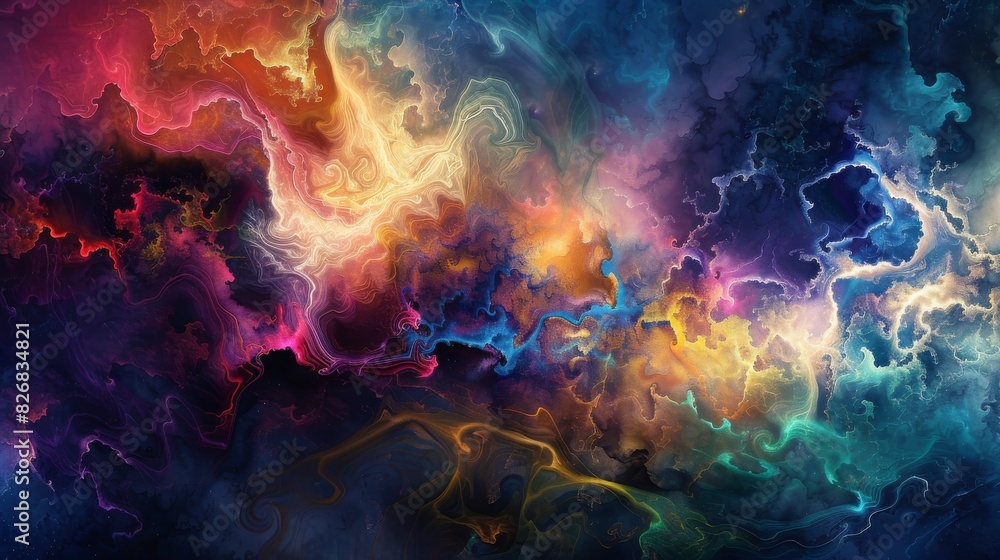 Whispers of the Cosmos: A Mystical Abstract Journey through Ethereal Shapes and Vibrant Hues Whispers of the Cosmos: A Mystical Abstract Journey through Ethereal Shapes and Vibrant Hues